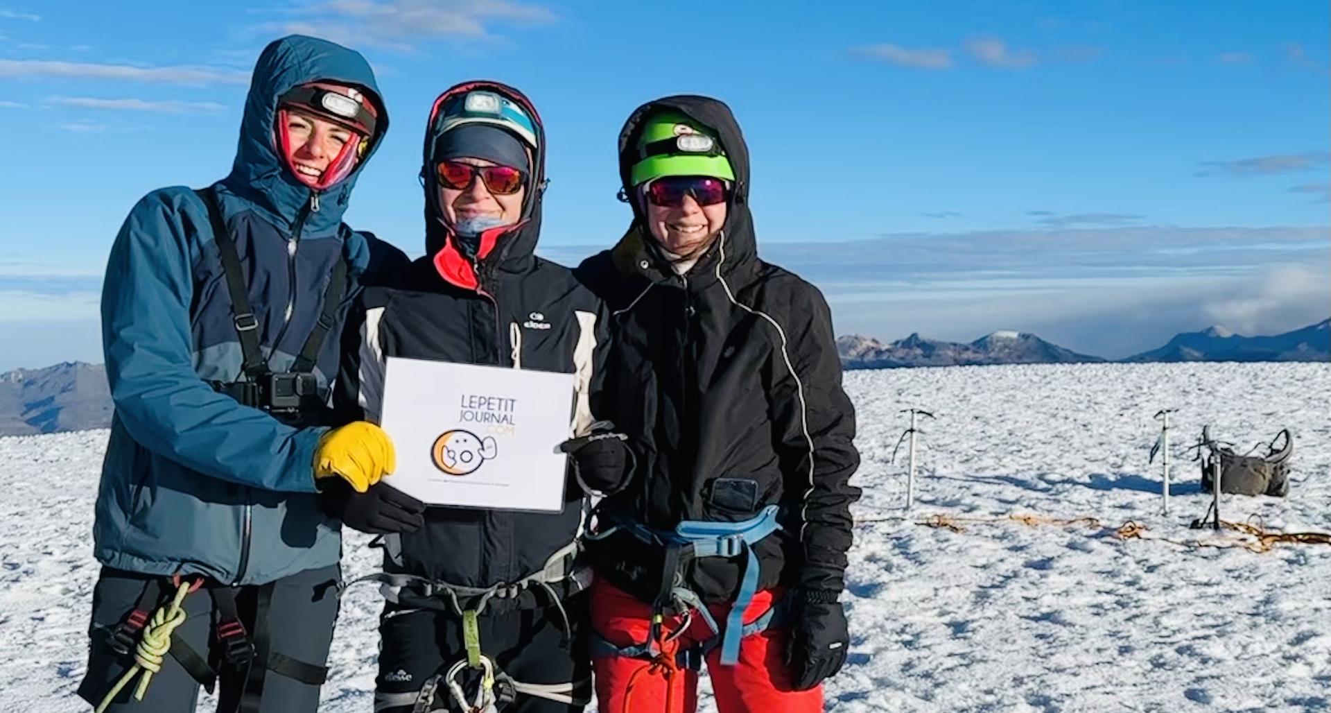 3 Françaises au sommet du volcan Nevado Del Tolima, altitude 5200m