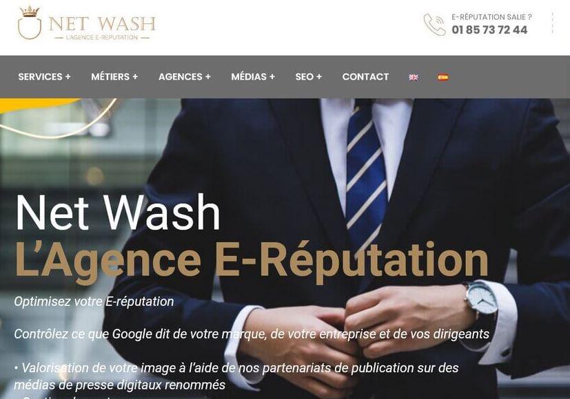 Page d'accueil du site Net Wash