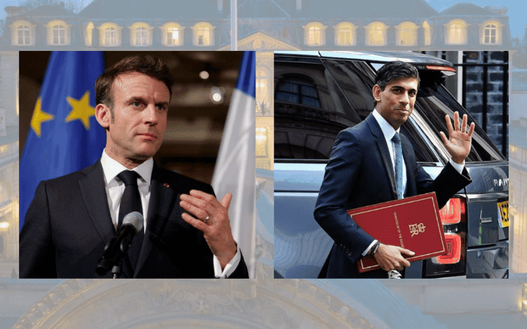 Rishi Sunak et Emmanuel Macron au sommet franco britannique 2023