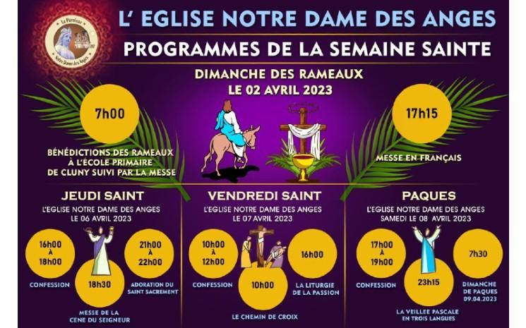 Le programme de Pâques à l'église Notre Dame des Anges à Pondichery 