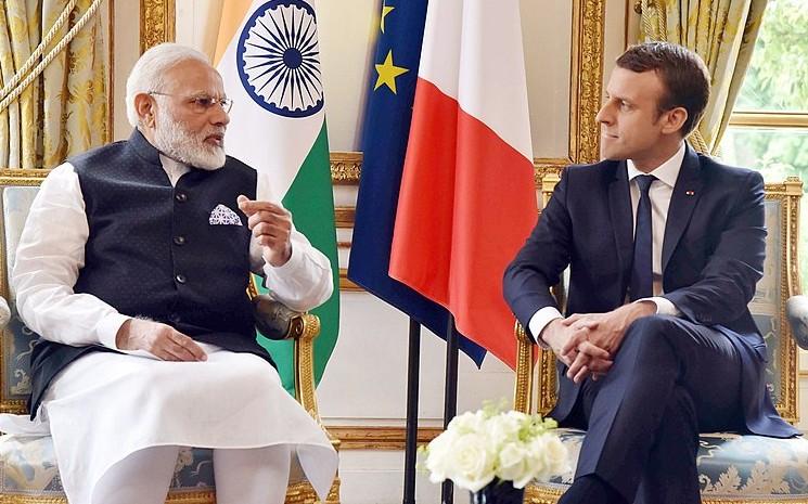 Narendra Modi et Emmanuel Macron à l'Elysée