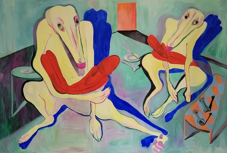 Alina Sokolova: Pietà, acrylique sur toile, 2023 © Alina Sokolova