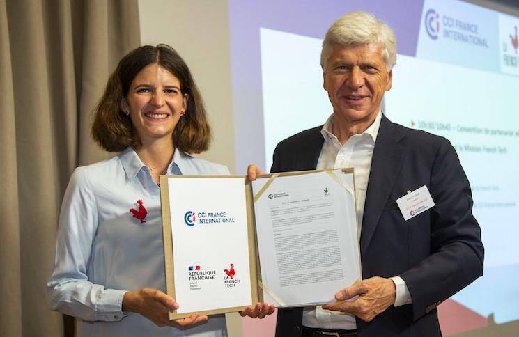 Clara Chappaz, directrice de la Mission French Tech et Arnaud Vaissié, président de la CCI France International