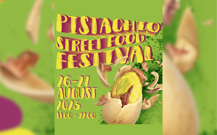 Affiche verte pour le festival de la pistache