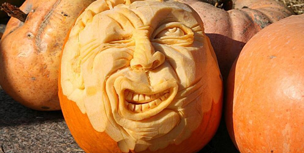 photo d'une citrouille sculpté