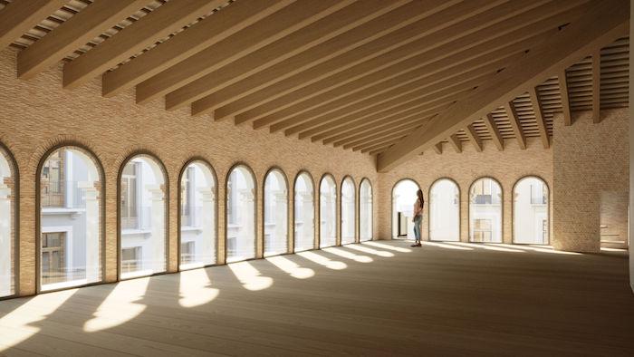 l'intérieur d'un étage du nouveau centre d'art de la fondation Hortensia Herrero à Valencia