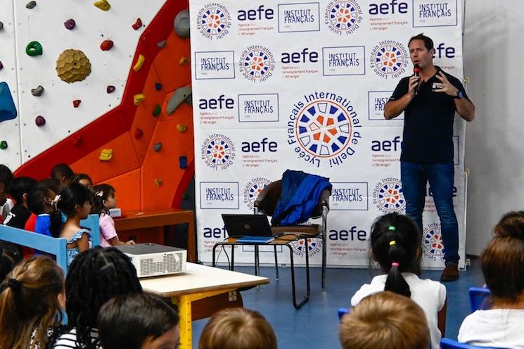 Visite de Thomas Pesquet au lycée français de Delhi