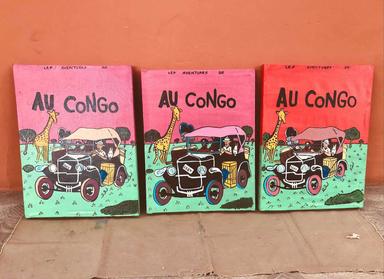 Reproduction de couvertures de Tintin au Congo