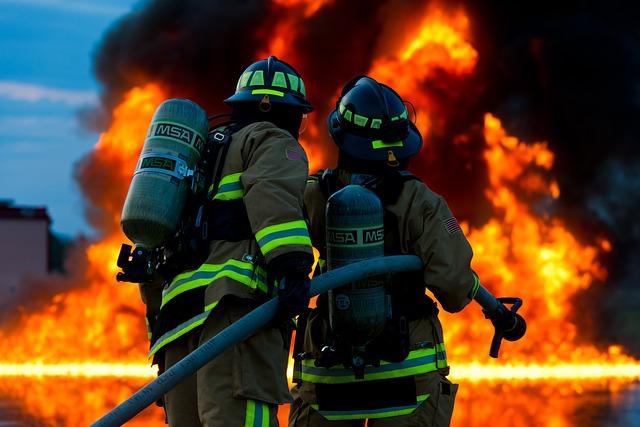 les soldats du feu en action 