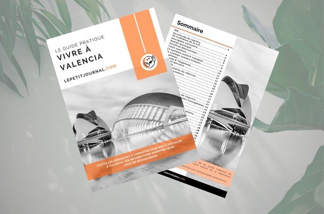 La couverture et le sommaire du guide pratique pour les expatriés vivre à valencia 2023 - 2024