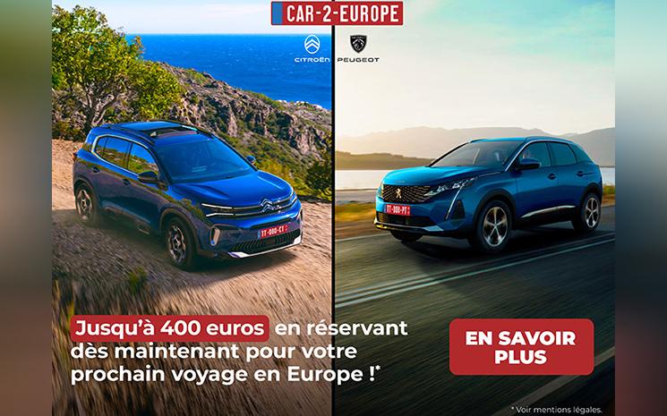 Affiche promo voiture location peugeot citroen