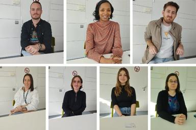 employés du call center April à Madrid