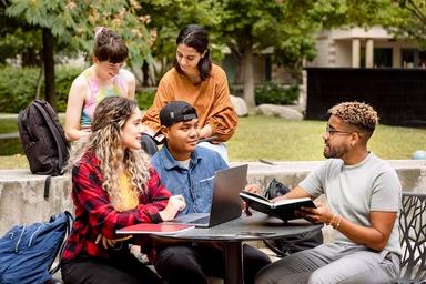 Etudiants américains sur un campus