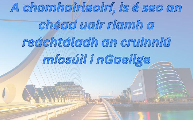 premier conseil municipal de dublin en irlandais