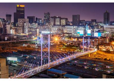 Vue de la nuit à Johannesburg 