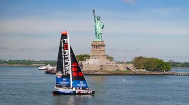 Le skipper Romain Attanasio en escale à New York