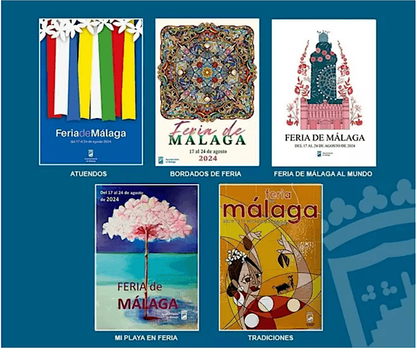 Affiches finalistes pour la Feria de Malaga 2024