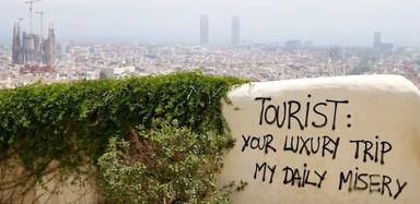 pancarte contre le tourisme à barcelone