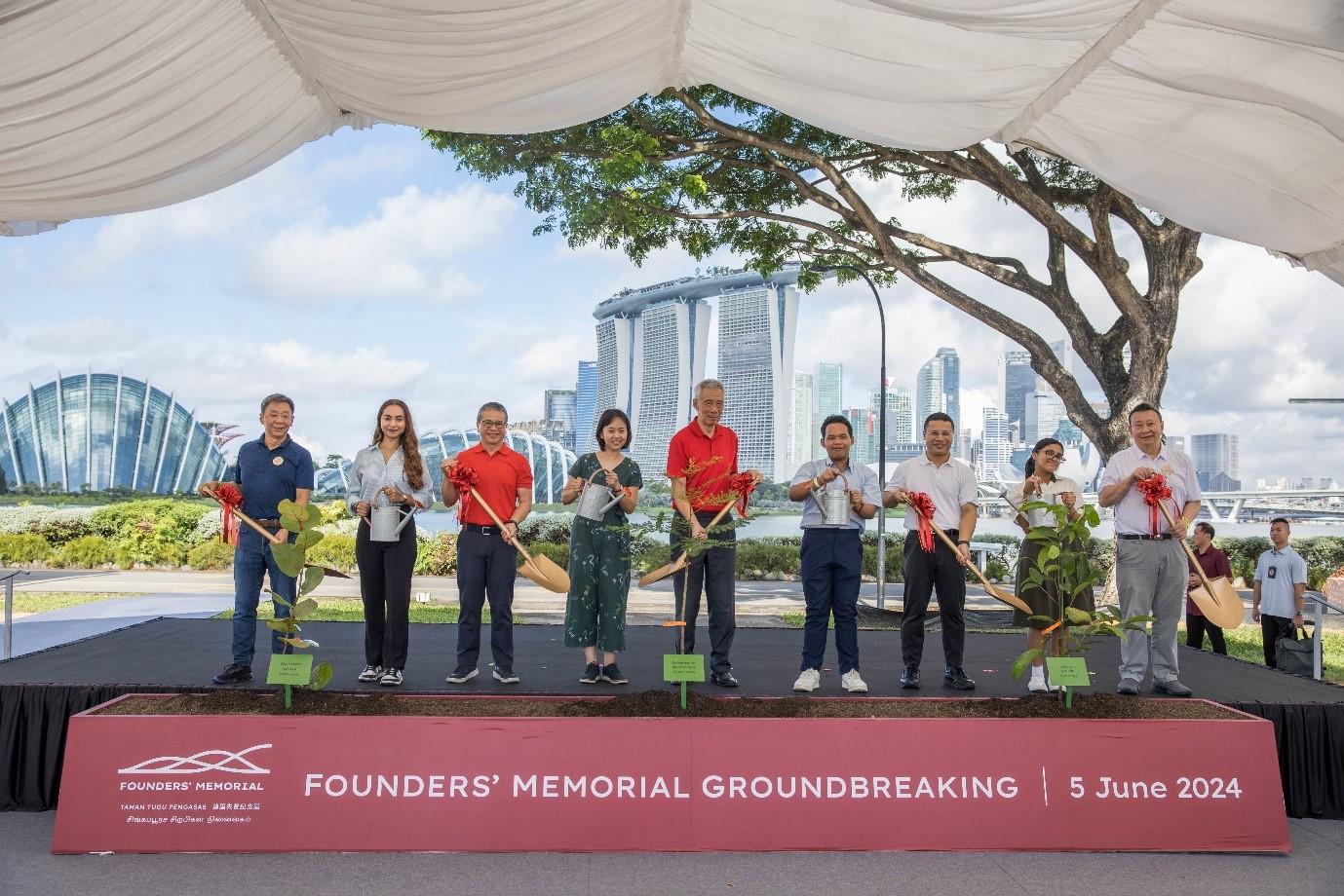 La première pierre du mémorial des fondateurs de Singapour a été posée.