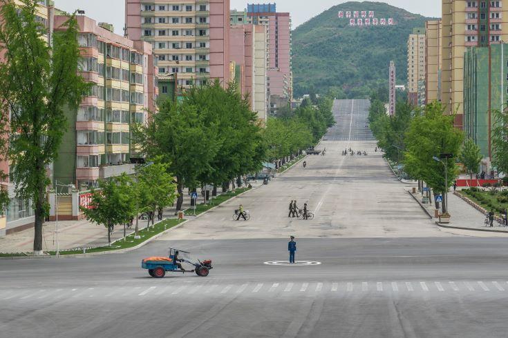 Rue principale de Kaesong, Corée du Nord