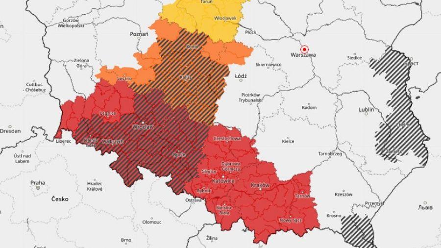 Carte météorologique de la répartition des précipitations