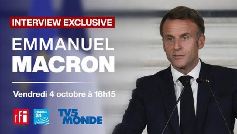 Emmanuel Macron sur TV5 Monde, RFI et France 24