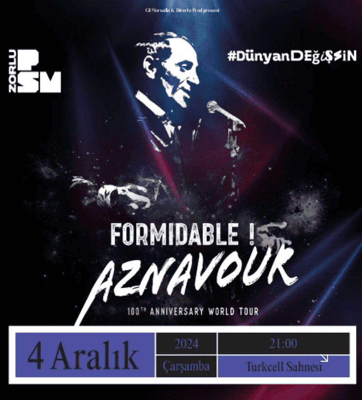 Concert Aznavour Istanbul décembre 2024