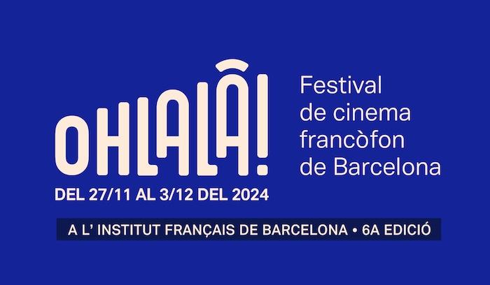 affiche bleue du festival de cinéma ohlalà à barcelone en 2024