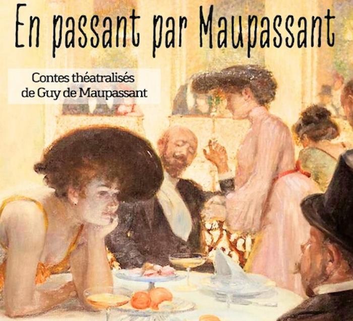 affiche de la piece de theatre à valencia en passant par maupassant 