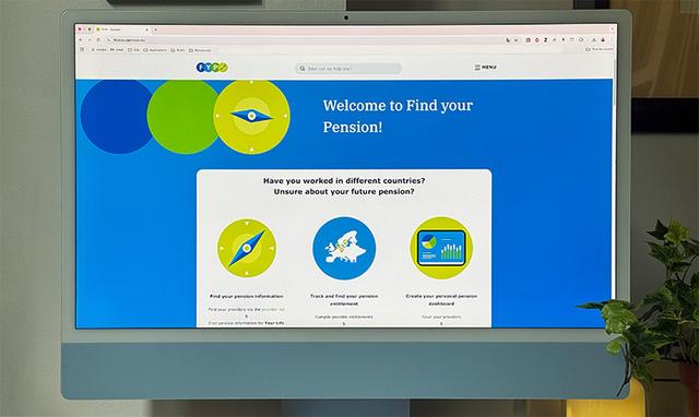 écran d'ordinateur, page web ouverte sur le site Findyourpension