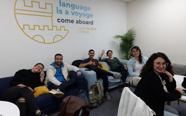 étudiants à l'école d'anglais Castleforbes College de Dublin