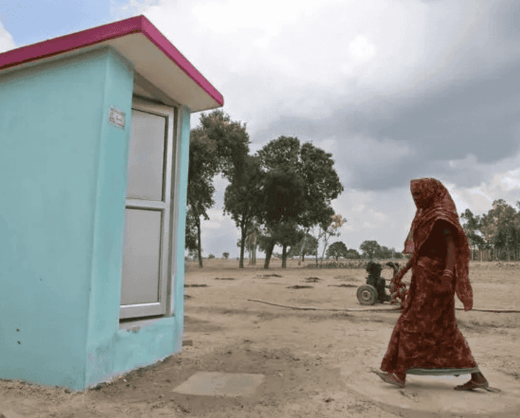 Toilettes rurales en Inde