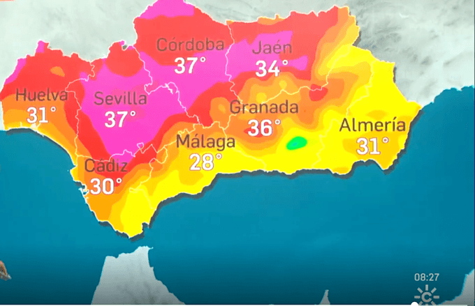 Hausse des températures Andalousie