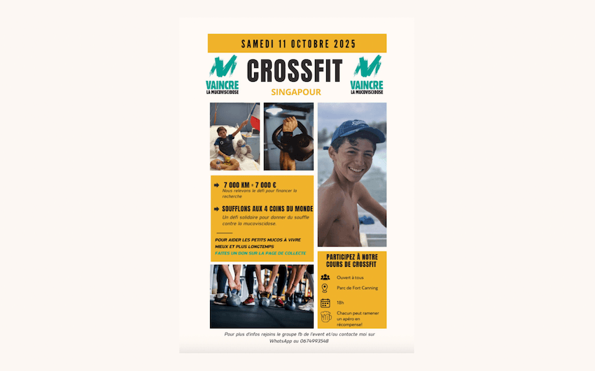 Affiche cours de crossfit le 11 octobre 2025