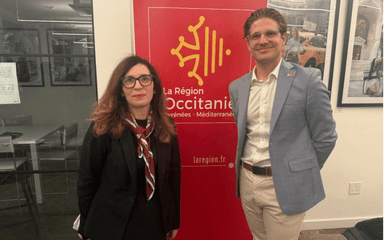 Myriam Gil et Paul Cousin à la Maison de l'Occitanie à New York