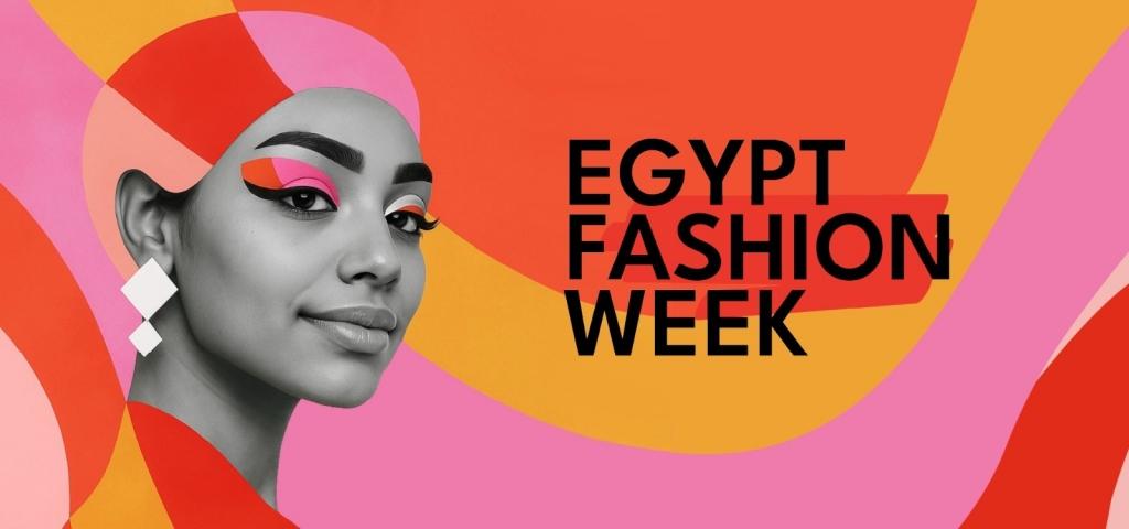 Affiche de l’Egypt Fashion Week 2025 au Caire : édition Évolution, présentée au Coterie Building et à Consoleya, mettant en avant mode durable, créateurs égyptiens, étudiants de la New Giza University et expositions inspirées du patrimoine.