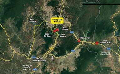 De nombreux cols artériels reliant Da Lat dans toutes les directions ont été divisés. Les cols de Ta Nung et Sa Com présentent également de nombreux glissements de terrain, avec un risque élevé de séparation.