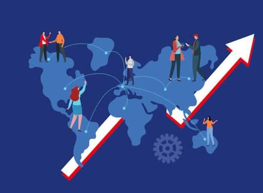 affiche bleue des VIE avec cartes du monde