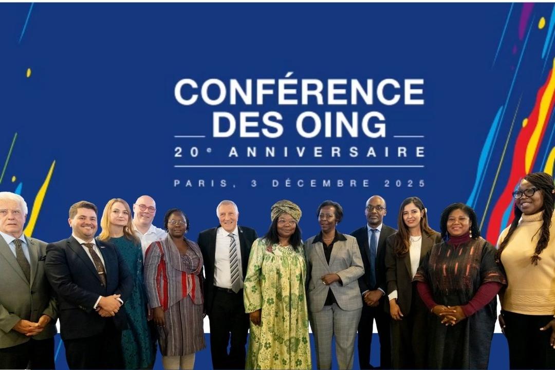 La SG de l'OIF, le VP et le président de la COING et des membres