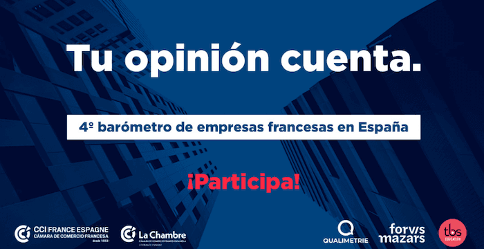 affiche bleue du 4e barometre des entreprises françaises en espagne