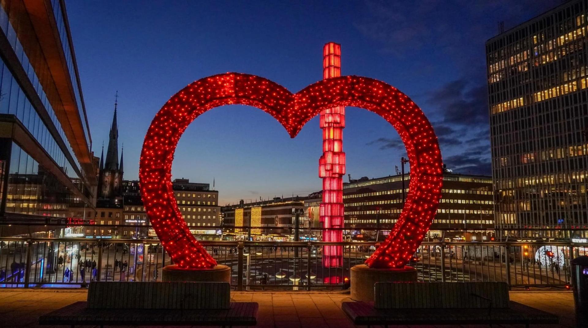 Coeur lumineux à Stockholm