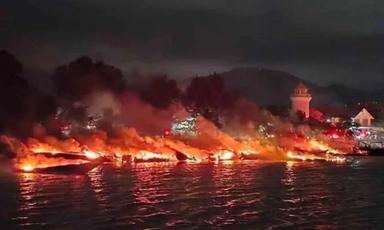 Incendie bateaux Phuket 