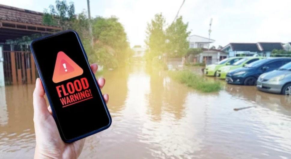 Alerte inondation sur téléphone mobile