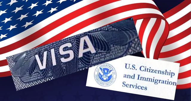 Le drapeau américain, les visas de USCIS