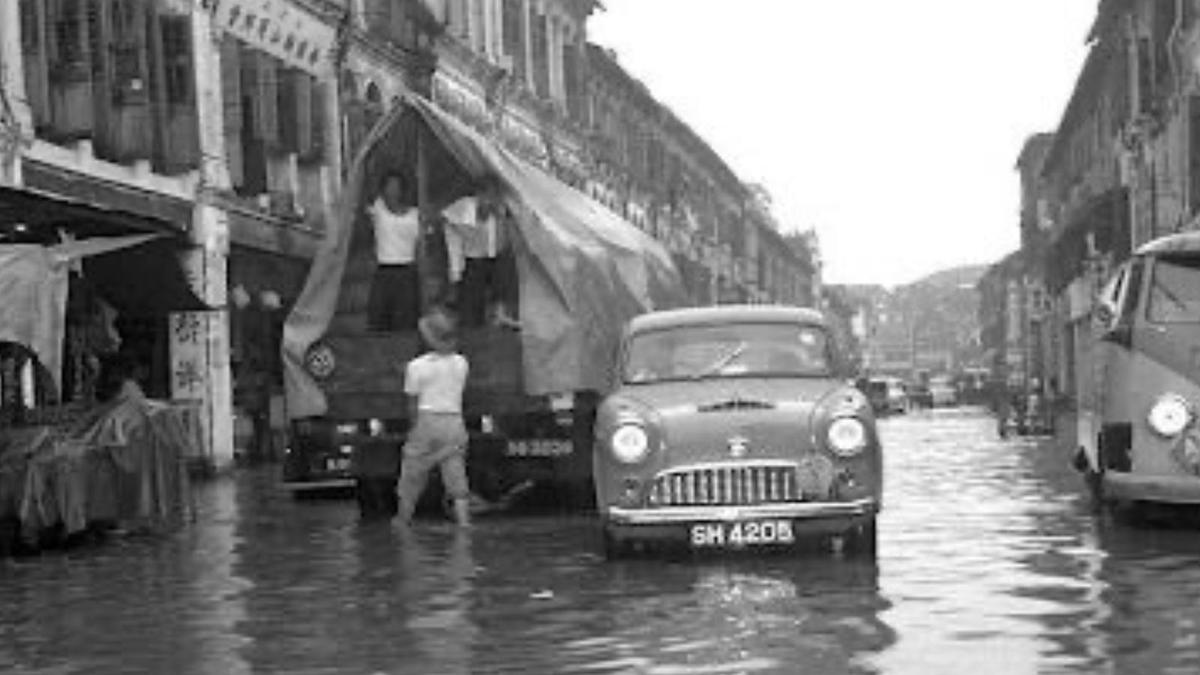 Inondations à Chinatown en 1959.
