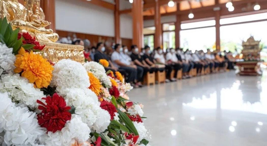 Cérémonie dans un temple bouddhiste