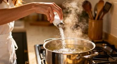 Une main sale de l’eau bouillante 