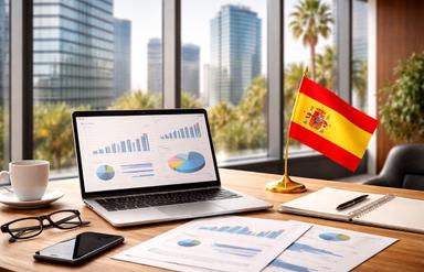 Illustration d'un bureau d'entrepreneur en Espagne 