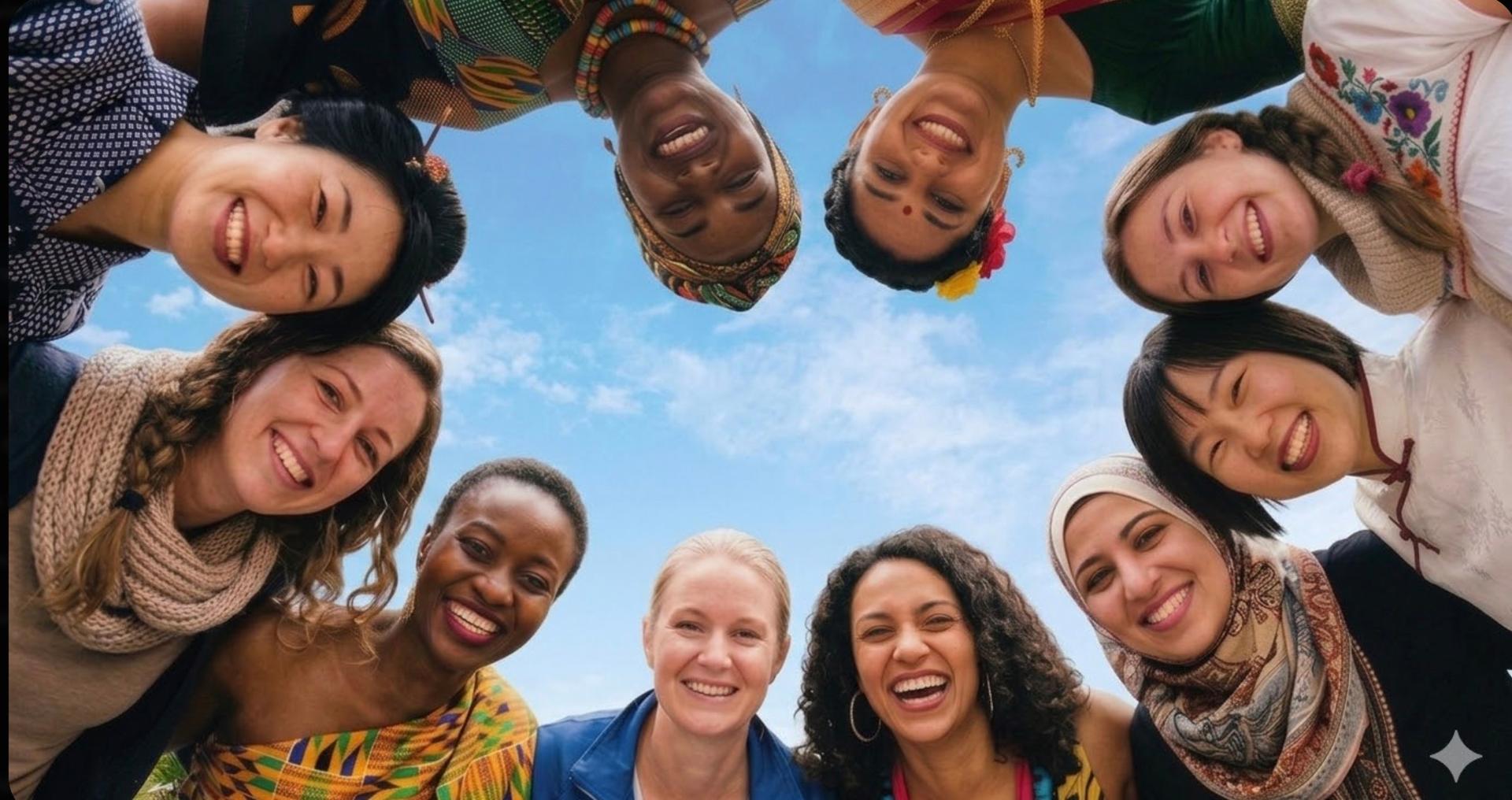 Des tetes de femmes en cercle