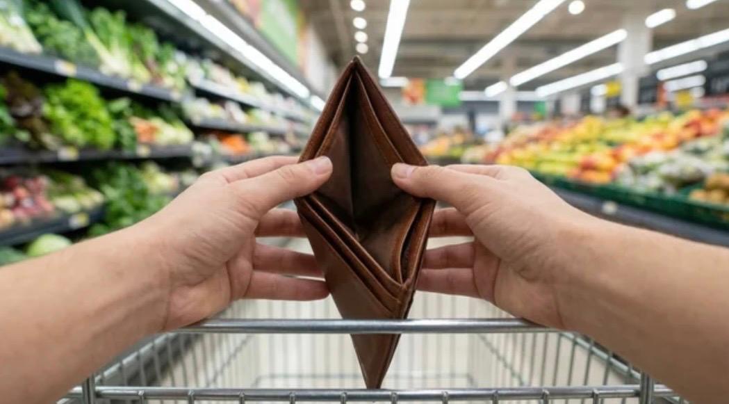 Portefeuille vide au supermarché 